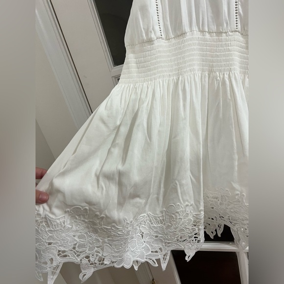 Ramy Brook Ryan Lace Trim Linen Minidress - Size S - NWT - white - Picture 9 of 11